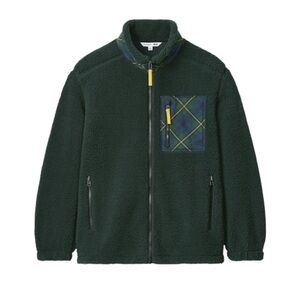 UNIQLO x JW ANDERSON MENS XXL Full Zip Pile Fleece Jacket Blouson Dark Green